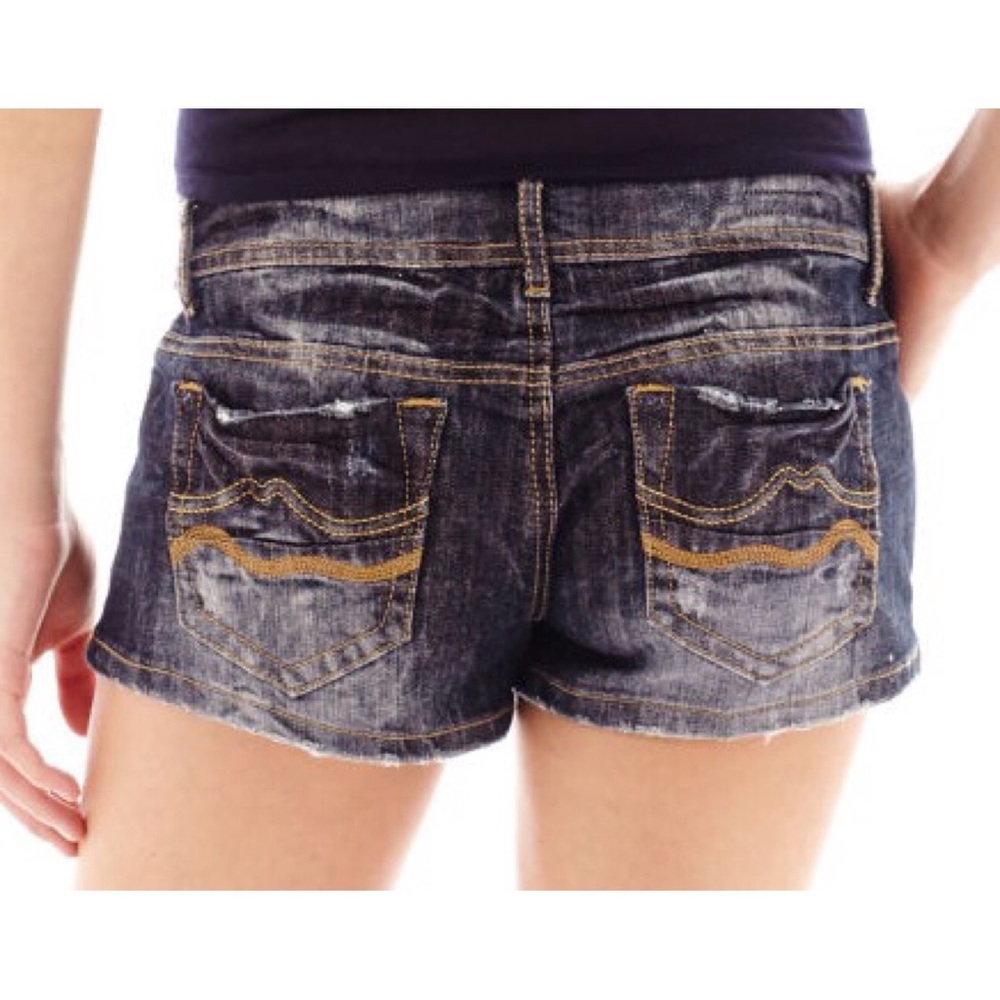 🎈Hot Kiss Americana denim patchwork patriotic short shorts Jr size 7 - Picture 2 of 6